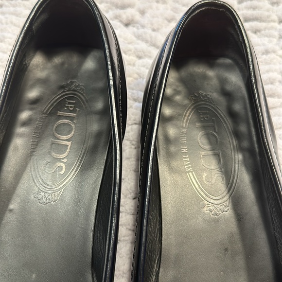 TOD’S Black Leather Penny Loafer Slip On Driving Shoe - Women’s Size EU 38.5 - Picture 8 of 9
